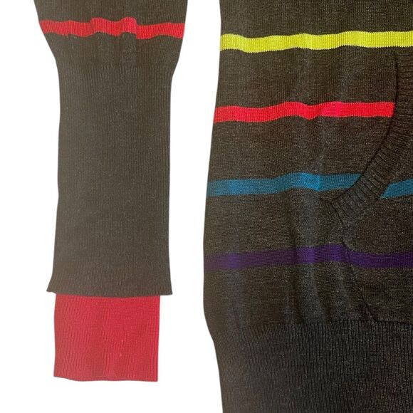 rue21 Striped Hoodie Sweater Tunic XL Fall Layering Y2K Retro Knit - Picture 10 of 11